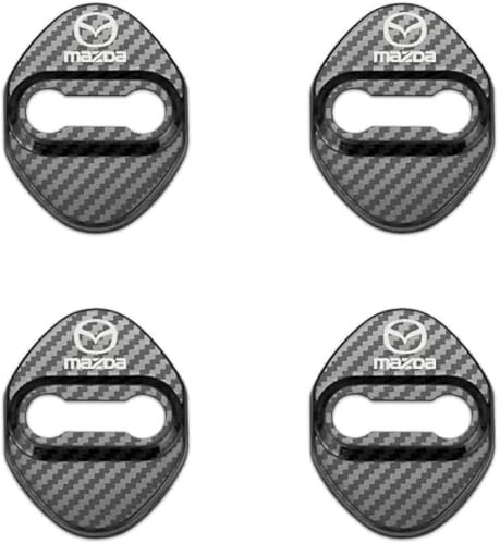 JAMCHE 4 Pack Car Door Lock Cover Protectors for Mazda 3 Mazda 6 CX 5 Door Latch Cover Protective Covers Car Door Lock Striker Buckle Rust Cover Styling Accessories