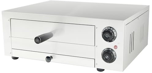 TAIMIKO Electric Pizza Oven Maker single Deck Kitchen Commercial Baking Catering With Timer,Stainless Steel (14 inch)