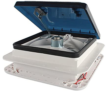 Froulaland Lanterneau insonorisé Trappe de toit Ventilateur silencieux avec LEDPour camping-car, caravane, Windows - Ventilation de toit 30W 28x28cm