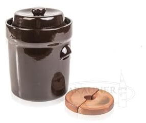 GÄRTOPF BRAUN, 10 LTR. - INCL. BESCHWERSTEINE