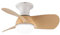 wonderlamp Ventilador de techo pequeño ø64cm silencioso LED Mancado Blanco+Haya CCT 3000-4000-6000K, Intensidad Regulable 20W