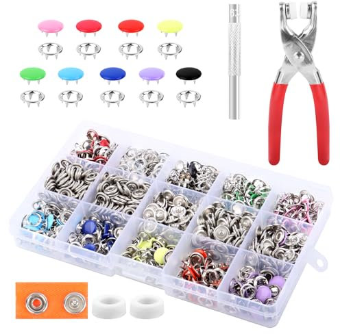 Corchetes de Presión Metálicos, Corchetes de Presión con Alicates, Maquina para Poner Corchetes para Cuero, Tela, Cinturones, Manualidades DIY