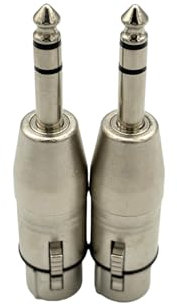 Qczhiwen 1/4 TRS Male to XLR Female Balanced Audio Adapter, 2-Pack – Professional Microphone, Mixer & Stage Equipment Connector
