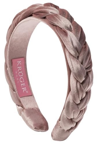 Krüger Dirndl Trachtenhaarreif | Samt-Haarreif geflochten | Damen (DE/NL/SE/PL, Alphanumerisch, Einheitsgröße, Rose)