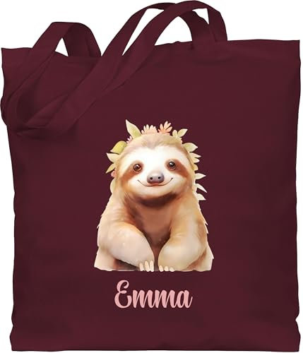 Baumwolltasche - Faultier Aquarell | Faultier Geschenke | Faultier-Liebhaber Geschenkidee | Fauli Fans - Unisize - Bordeauxrot - faultieren beutel personalisierbar faultiere tasche jutebeutel