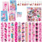 BGNXHYB Set di 86 regalini da bar bi, 12 braccialetti da principessa barbi, 12 sacchetti regalo, 12 portachiavi, 50 adesivi per bambini, per regali ragazzi e ragazze, accessori per feste di compleanno
