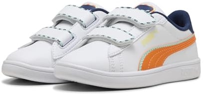 PUMA Mädchen Smash 3.0 Playdate Sneakers 34, White Orange Glo