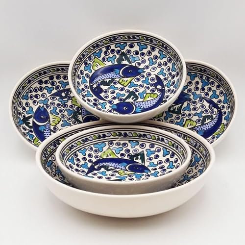 Blue Fish Bowl Couscous Bowl Set - 4 People