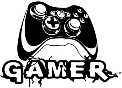 Sticker mural de manette de jeu vidéo Graffiti Salle de jeux Zone de jeu Gamer Sticker mural Chambre-L-46x64cm-Black