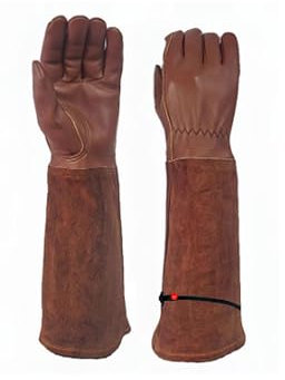 Braun L, Leder-Arbeitshandschuhe: Dornensichere, strapazierfähige Gartenhandschuhe, atmungsaktiv und flexibel mit starkem Griff, für Gartenarbeit, Hof, Mechanik