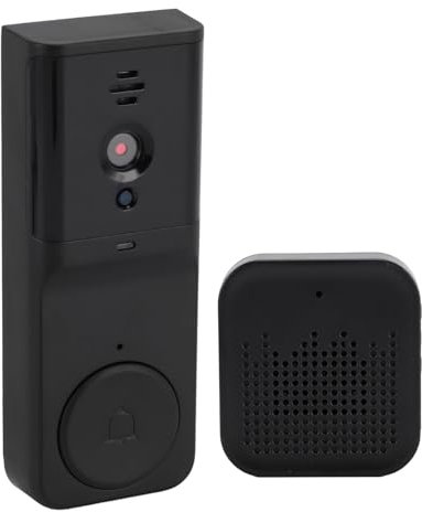 PUSOKEI Smart Video Doorbell Camera, 130° Wide Angle Wire Less Video Doorbell with HD Camera, PIR Motion Detection, 2 Way Talk, Real Time APP Remote View, for Home Office