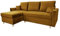 SeproMeble Ecksofa MON, Eckcouch in L-Form mit Schlaffunktion und Bettkasten, Farbe: Gelb, Veloursstoff, Ottomane Links oder Rechts