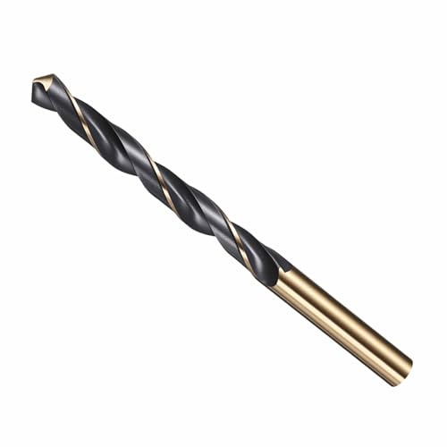 CoCud Drill Bit 10mm Cutting Diameter 4341 HSS for Wood | Jobber Bits Gold and Black 118° Cutting Angle - (Applications: for Drilling Plastic Wood Soft Metal)