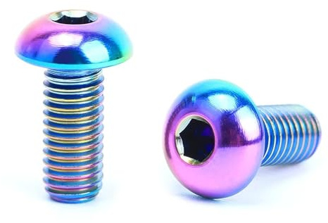 2pcs/box Road Mountain Alloy Bike Bicycle M5x12 Water Bottle Cage Fixing Bolts Air Pump Holder Bracket Fixed Screw(Oil Slick)