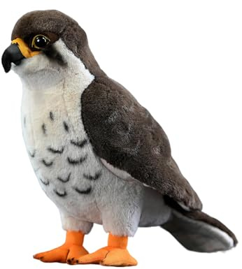 RLOMUTE Realistisches Wanderfalke Plüschtier 10.6Zoll braun - Weich & Kuschelig Vogel Stofftier | Gastgeschenk, Heimdekoration Schlafzimmer & Sammlergeschenk für Kinder Jungen Mädchen