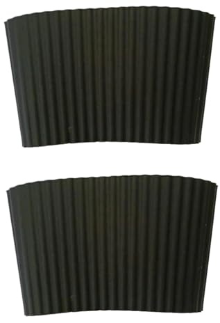 2PCS Silicone Cup Sleeves Black Heat Insulation Coffee Cup Sleeves Reusable Glass Bottle Sleeve Protector