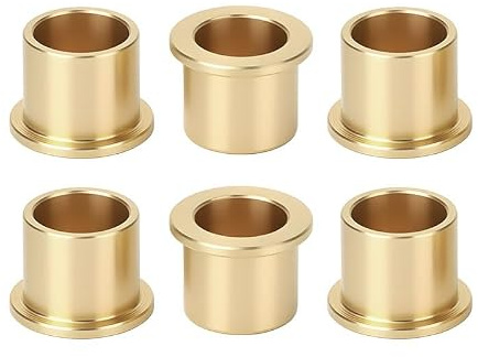 6Pcs Flange Sleeve Bearings, Self-Lubricating Sintered Bronze Bushings for Industrial Equipment and Machinery