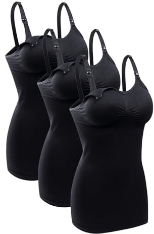 Astrélie Seamless Nursing Cami, Built-in Pads, Clip Down Pack of 3