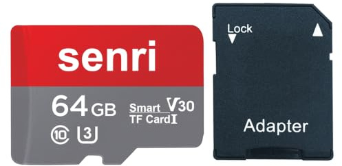64GB Micro SD Card with Adapter, UHS-I U3 Class 10 Memory Card, Up to 90MB/s Read Speed, Full HD & 4K TF Card, MicroSDXC Card for Action Camera, Drone, Smartphone, Tablet, Dash Cam