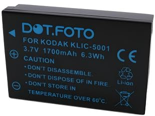Dot.Foto KLIC-5001 / DB-L50 Premium 3.7v / 1700mAh Rechargeable Battery for Kodak/for Sanyo