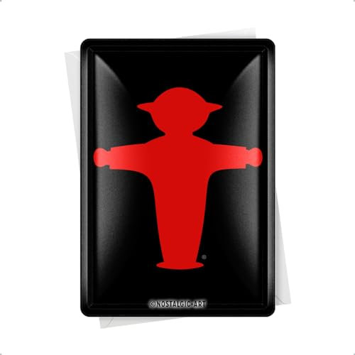 Nostalgic-Art Retro Blechpostkarte, 10 x 14 cm, Ampelmann rot – Souvenir & Geschenk-Idee, Original Lizenzprodukt (OLP), Postkarte aus Metall, Mini-Blechschild als Grußkarte