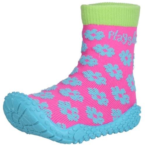 Playshoes Jungen Mädchen Socke, Badeschuhe Blume Aqua Schuhe, Pink (original 900), 26/27 EU