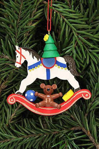 Christbaumschmuck Christbaumschmuck Baum auf Schaukelpferd - 6,8x6,5cm - Christian Ulbricht