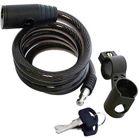 Cable Bike Lock with Bracket Keyed 120cm x 1200mm Bikes Chain Lock High Security for E-Bike, Bike, Scooter, Skateboard, Gate, Door, Fence,Black