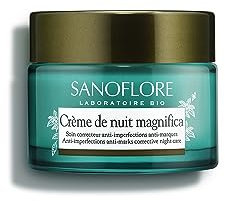 Sanoflore Crème de Nuit Magnifica - Crème de Nuit Matifiante Anti-Imperfections Certifiée Bio - À la Menthe Poivrée du Vercors - 50 ml