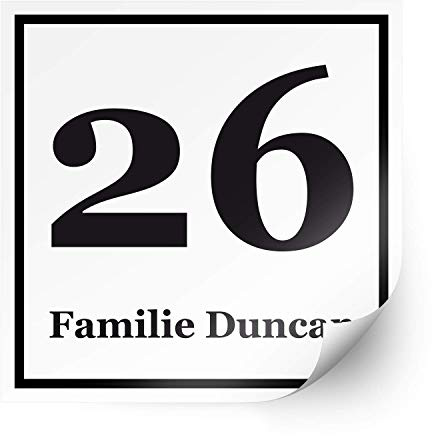 foliado® Hausnummer Familie Name für Briefkasten selbstklebender Aufkleber Milchglasfolie Digitaldruck Folie für Haustür Glasdekor Namensschild | Größe nach Wahl | #APD-031 (20 x 20 cm)