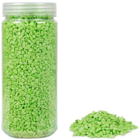 HEKU grobkörniges Deko-Granulat in hellgrün, ca. 750g I Vielseitig Einsetzbar I Ideal für Hochzeiten und Bastelprojekte I Wiederverschließbare Dose