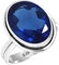 Jeweloporium Blauer Saphir simuliert 925 Silber Ringe für Frauen Edelstein Handgefertigt Silber Ringe Größe 58(18.5) Halloween Geschenk Cocktail Schmuck