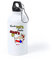 Borraccia Bottiglia Alluminio 500 Ml - Alluminio - Tappo a Vite con Moschettone - Decorata - Regalo Bidella - Collezione Scuola Pulita