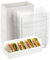 Dicunoy 100 Pack Paper Sandwich Boxes with Clear Lids, Disposable Paper Food Containers, Swiss Roll Cake Box, Rectangle To Go Food Tray for Sushi, Cookie, Fruits, Hot Chocolate Bombs, Hot Dog