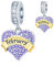 Februar Geburtsstein Herz Anhänger Geburt Charms, passt Pandora Geburtstag Armband, 925 Sterling Silber Amethyst February Birthstone Perlen, Geschenk für Valentinstag/Birthday/Ehefrau
