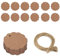SHANHUHAI 100 Stück Geschenkanhänger, Kraftpapier, 4cm, Kraftpapieretiketten, Muster mit Bindfaden, für Hochzeitsgeschenke, Basteln
