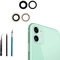 Anglepingping 11 Obiettivo di ricambio in vetro per fotocamera posteriore compatibile con iPhone 11 Obiettivo di ricambio per fotocamera posteriore con adesivo preinstallato + kit di strumenti di