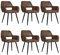 MEUBLE COSY Esszimmerstühle 6er Set Küchenstuhl Polsterstuhl mit Armlehne Sessel aus Vintage Künstlich Wildledersitz Wohnzimmerstuhl Metallbeine