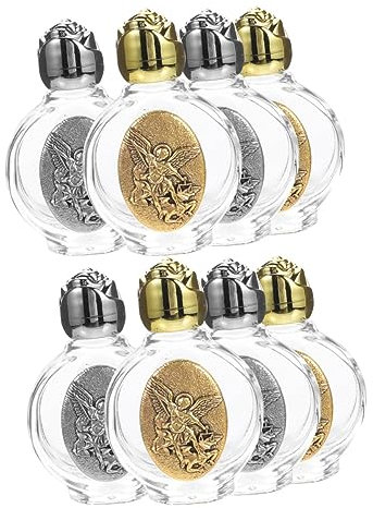 Housoutil 8pièces Bouteilles Verre Saintes Conteneurs Rechargeables Pour Eau Bénite Avec Design Élégant Relief Pour Baptêmes Et Événements Religieux