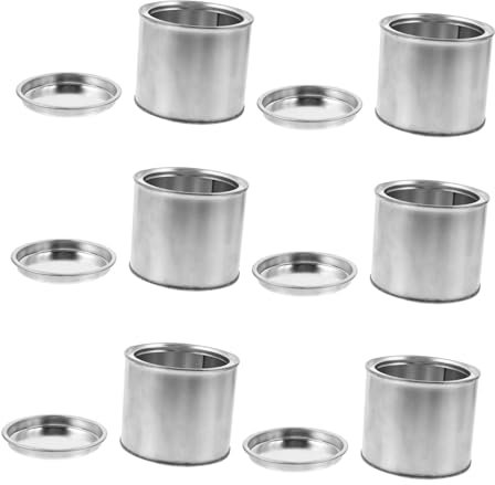 EXCEART 6 Pots De Peinture en Métal avec Couvercles Pots De Peinture Vides d'un Gallon Pot De Peinture De 1 Litre Conteneur De Stockage De Peinture Seau en Métal Pot d'encre en