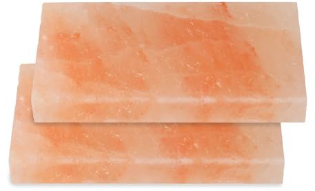 Joparri 2 pietre salate per grigliare, 20 x 10 x 2,5 cm, pietra salata originale della promontagna, pietra salata riutilizzabile
