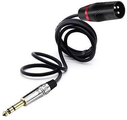 6.35mm Stereo Jack Male To XLR Male 3Pins To Balanced Microphone Interconnect Cable Quarter Inch To XLR Cord For AMP 1Pcs (Color : Black, Size : 2m)