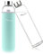 Ryaco Bouteille d'eau en verre de 750 ml/25oz sans BPA– Bouteille en borosilicate anti-fuite–Idéale pour maison, les voyages, le sport, le yoga, la gym, les boissons chaudes et froides avec