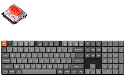 Keychron K5 Max Ultra-Slim Wireless Custom Mechanical Keyboard, QMK/VIA Programmable 3-Mode Bluetooth/2.4 GHz/Wired with White Backlight, Low Profile Gateron Red Switch, PBT Keycaps for Mac Win Linux