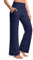 Timuspo Yoga Hose Damen Weites Bein Sport Hosen mit Taschen Elegant Yogapants Bequeme Bauchkontrolle High Waist Jogginghose Sporthose Marineblau S