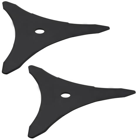 WJUAN 2X Mulchmesser 3mm Profi für Freischneider/Motorsense | 3-Zahn Manganstahl | 25,4mm Loch (Upgrade gegen Verbiegen) | Rasen & Unkrautschneider