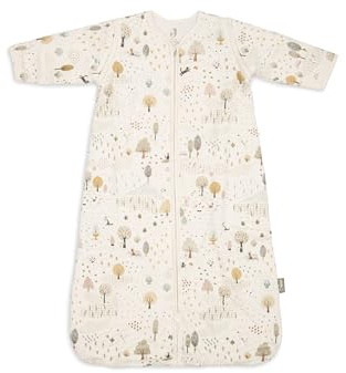 Jollein Schlafsack Baby - 90 cm - Tiny Park - Baumwolle - 2.5 bis 3.5 TOG - Abnehmbare Ärmel - Oeko-TEX Zertifiziert - Baby Schlafsack - Winterschlafsack - Auch für Frühling & Herbst