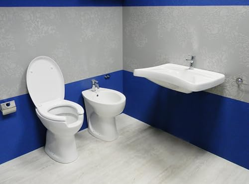 Kit de baño para discapacitados con lavabo, bidé e inodoro de cerámica con asiento incluido