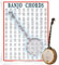 Walrus Productions Mini Banjo Akkord Chart Poster - Laminiertes Banjo Zubehör für Anfänger und Musiker - 120 verschiedene Akkorde - 21,6 x 27,9 cm weißes Poster