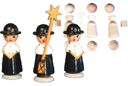 alles-meine.de GmbH 3 TLG. Set Holz Bastelset 3-D -Figuren Kurrende - komplett ausgesägt Natur/zum selber basteln - Echt Erzgebirge - Handarbeit aus Deutschland - Deko für Weih..